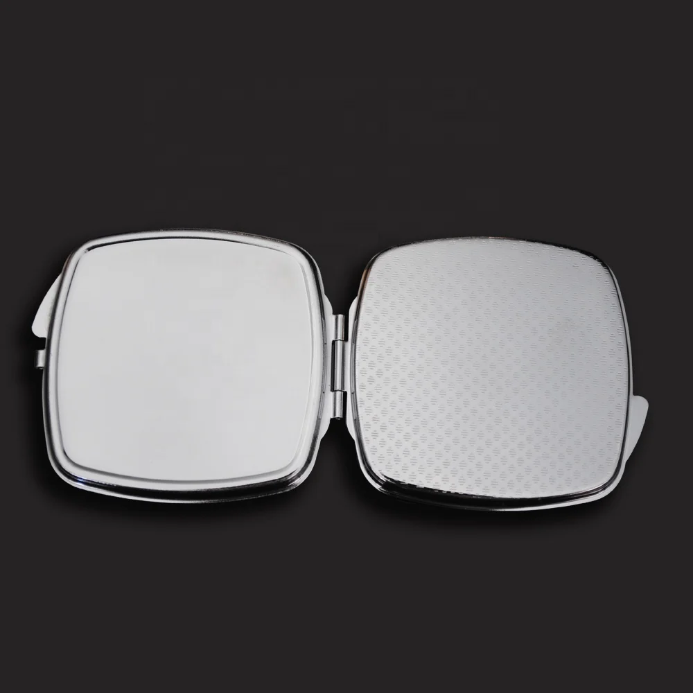 high quality blank metal square shaped compact mirror for promotion