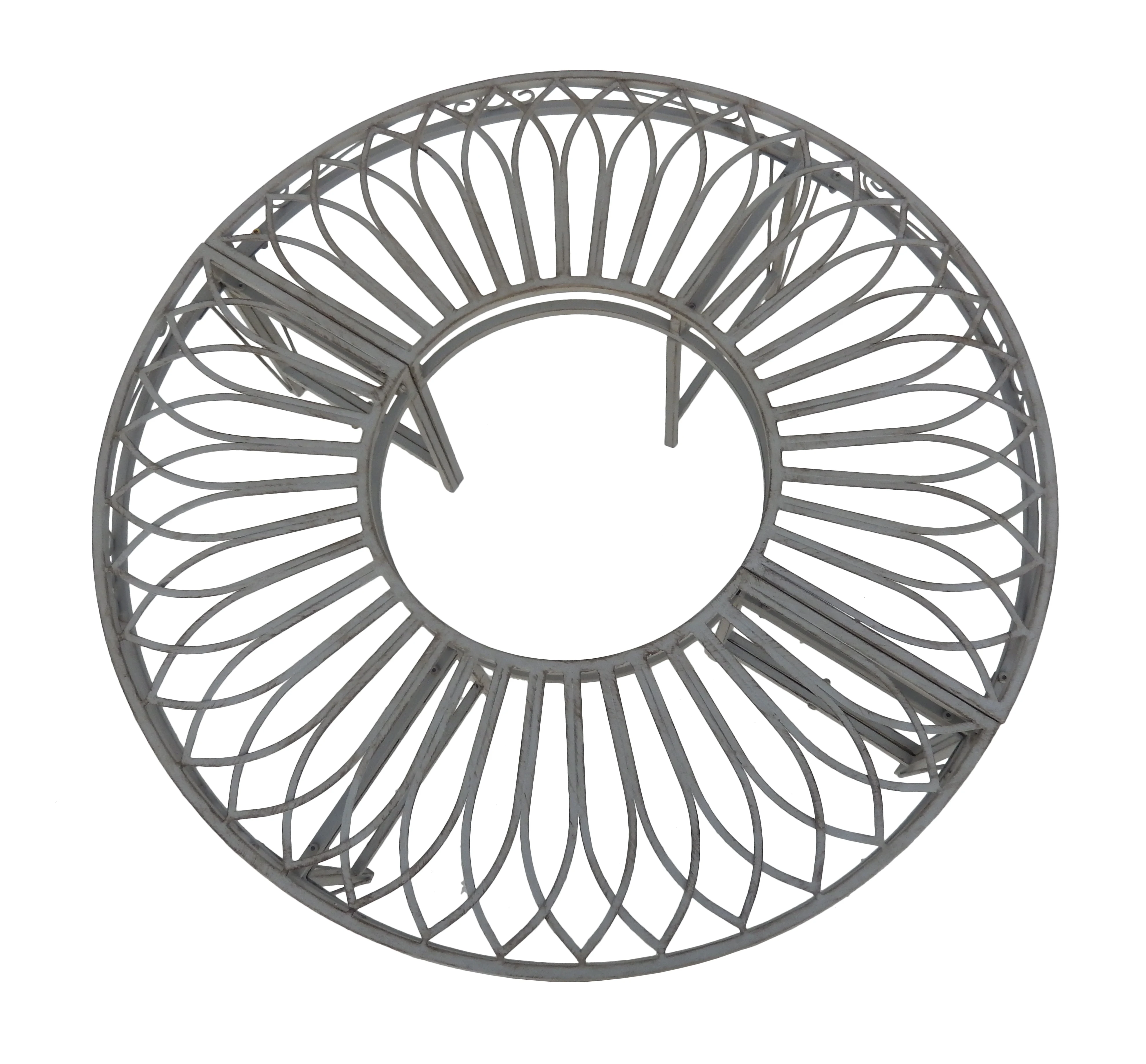 Antique grey Metal Iron Wrap Around Tree Bench For Garden Patio