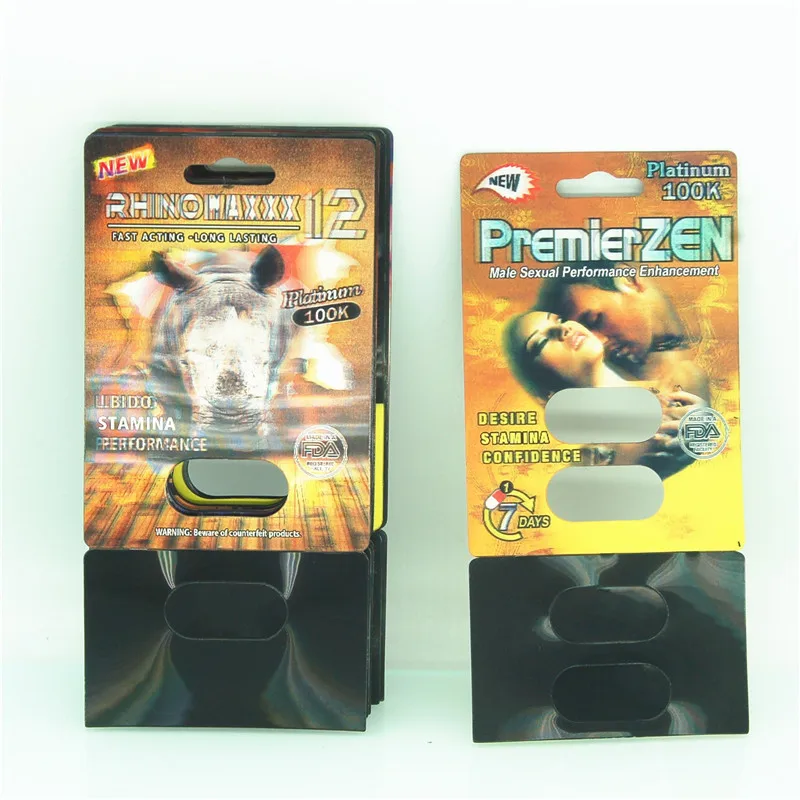 Rhino Pills Male Enhancers Performance Rhino Shield 3D card 3D Blister Paper Card packaging Display Capsule Paper Box