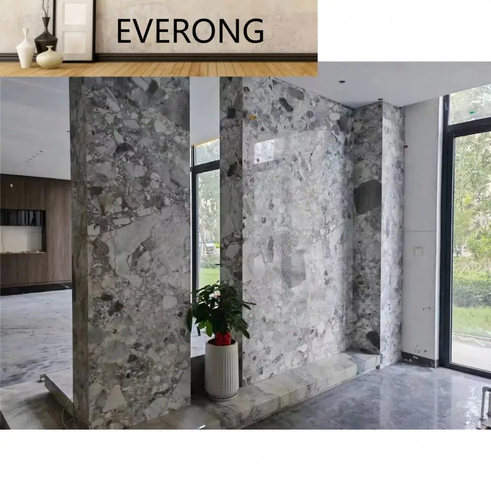 Unique ceppo bianco gray marble stone flooring big slab tile for bathroom