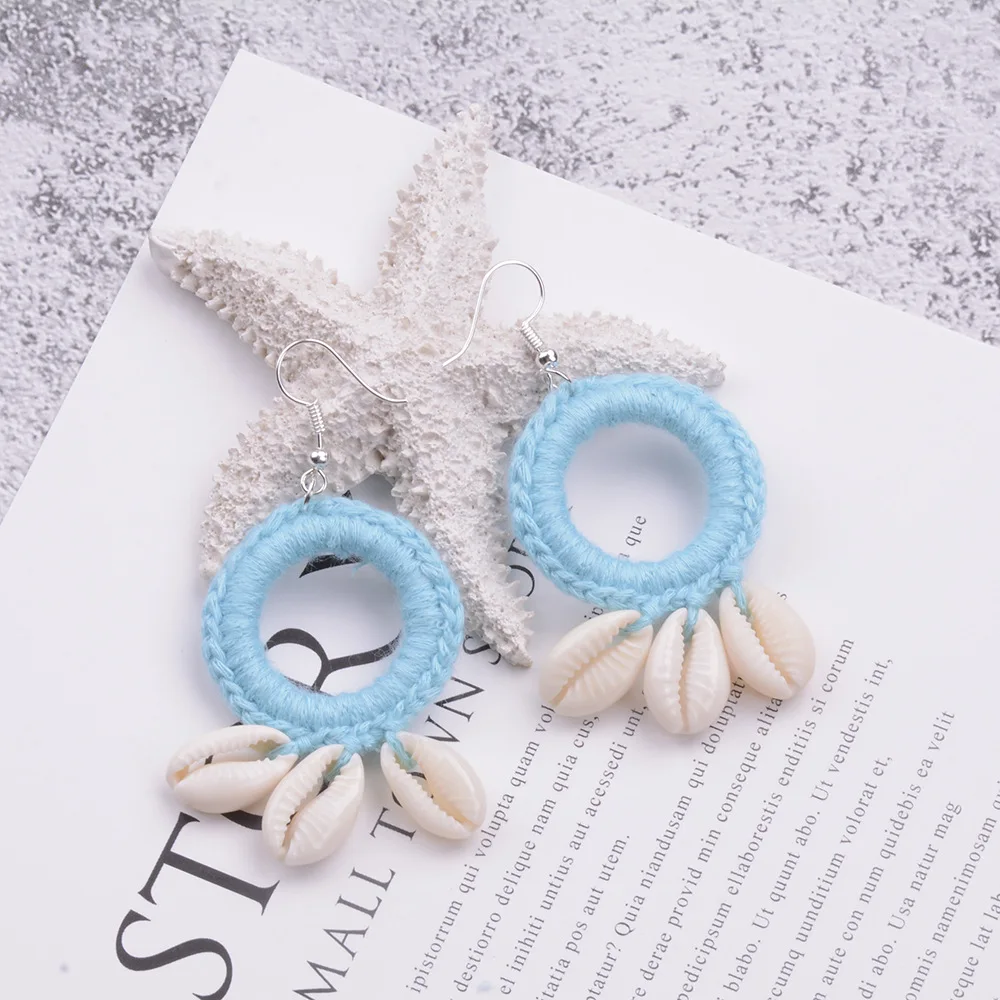 Pure handmade ethnic style vintage woven shell decorations