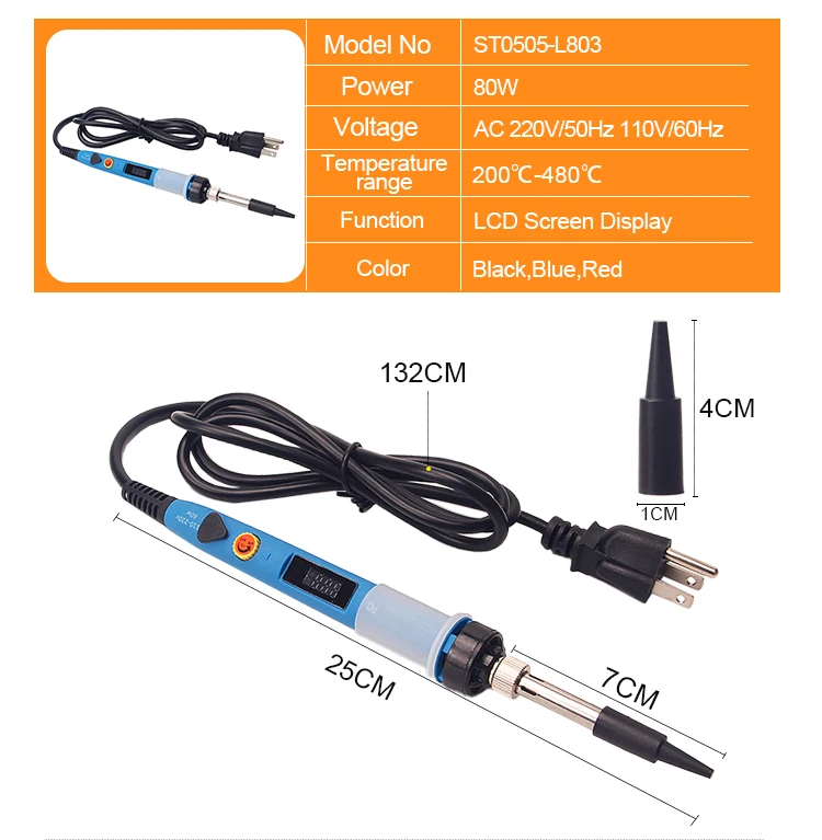 Adjustable Temperature Soldering Iron Set Constant Temperature Internal Thermal 80w Welding Pen