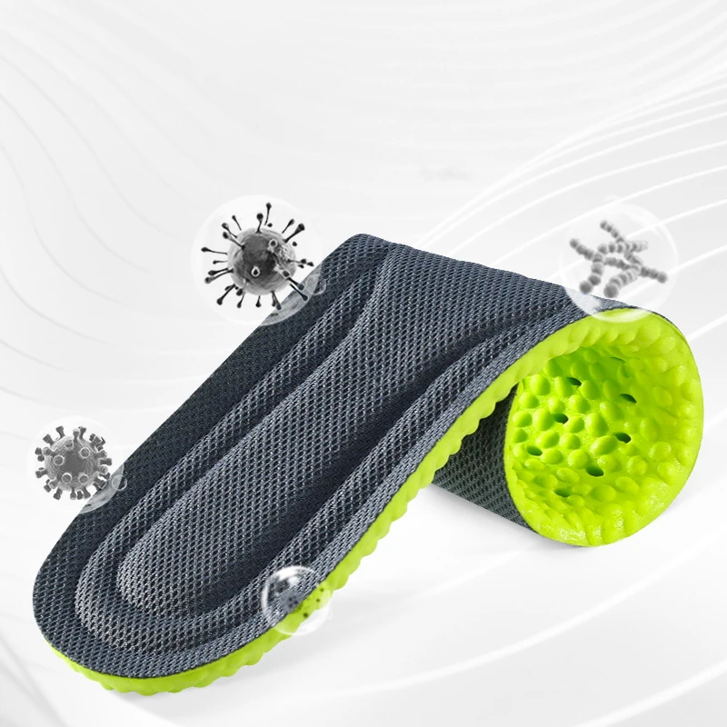 Memory Foam Soft Breathable Anti Sweat Shock Absorbing  Wormwood Deodorant Sports Insoles   for Women and Men