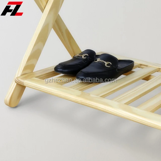 
Contemporary Wood Hotel Baggage Rack Wooden Foldable Luggage Rack Hotel luggage rack GuestRoom with Shelf 