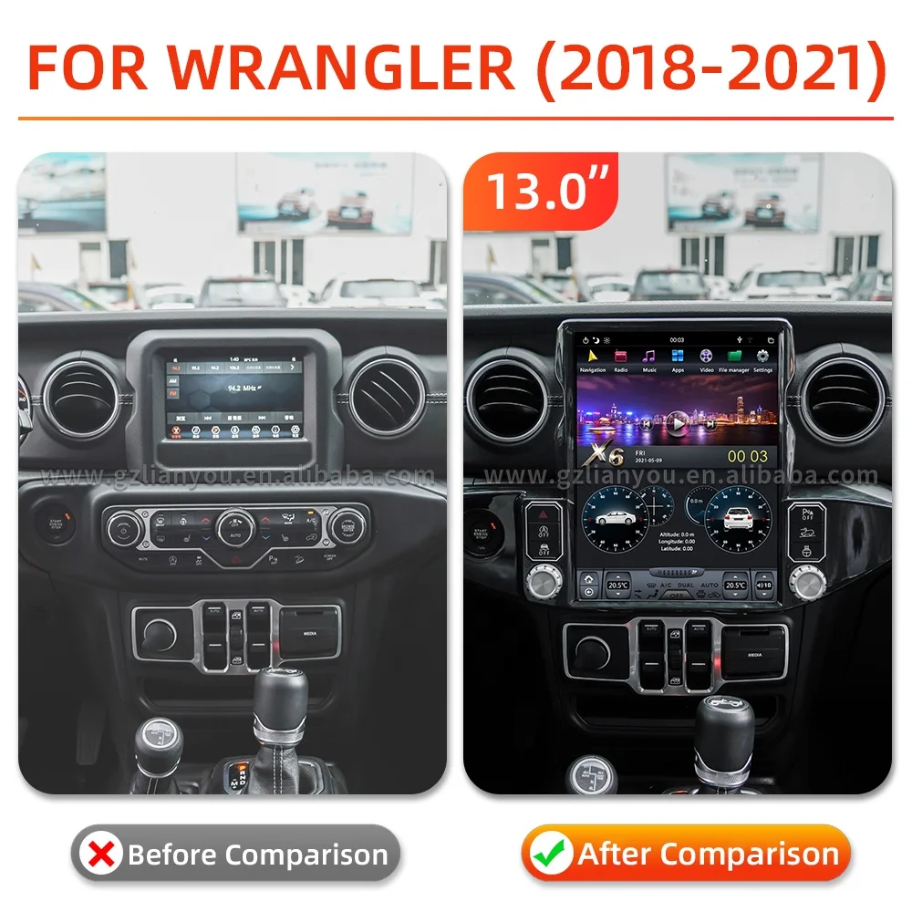 13 дюймов PX6 8 core 4 гб + 64g автомобильный экран навигации для JEEP Wrangler 4x4 android 9 0 мультимедийное радио 2018-2021 поддержка