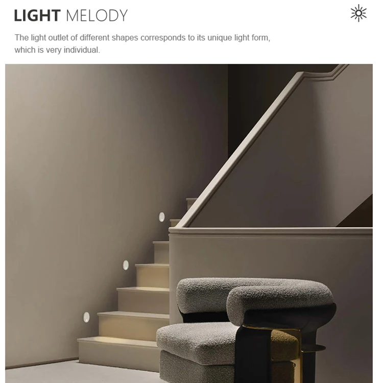 FAST New Arrivals Waterproof IP44 Multi Shapes Recessed Motion Sensor Bedroom Staircase Stair LED Wall Lights