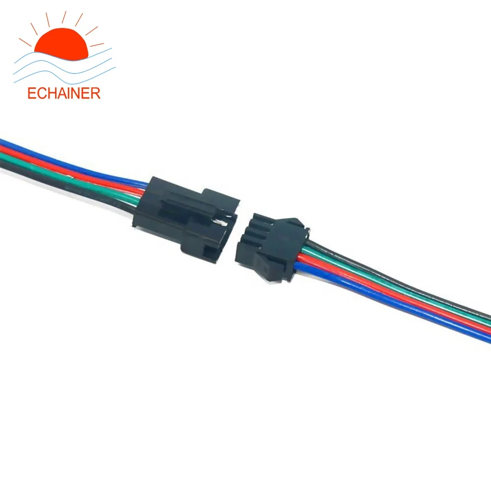 High Quality SM 4-pin M+F Connectors with 15cm Wire Cable