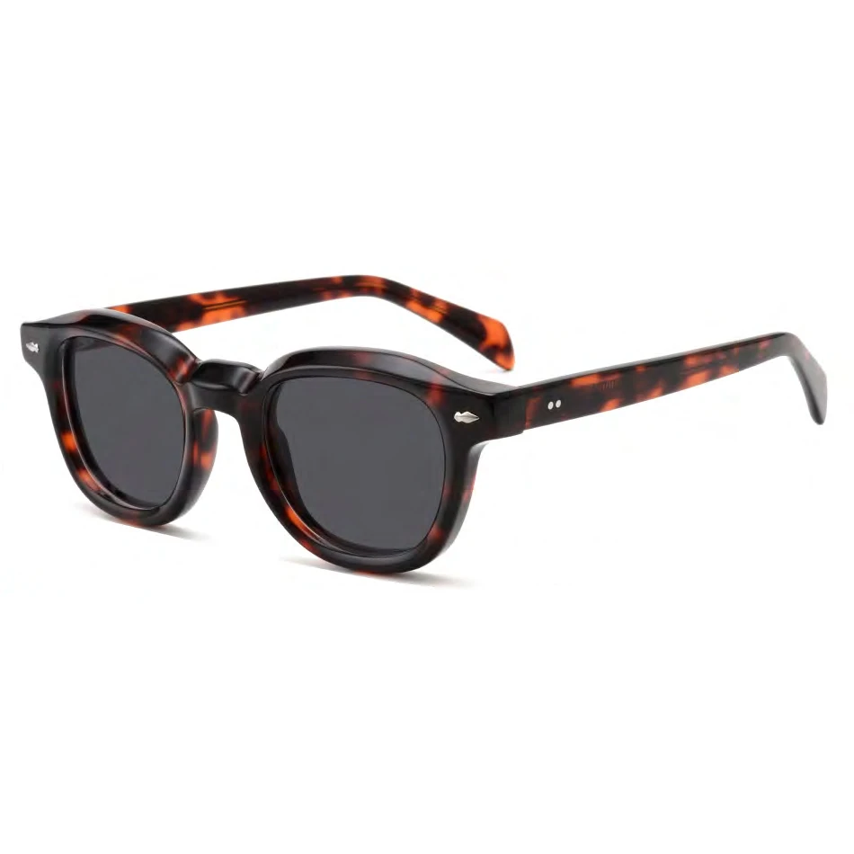 Europe version of the trend of black round classic versatile  Customization high-quality acetate sunscreen polarized sunglasses