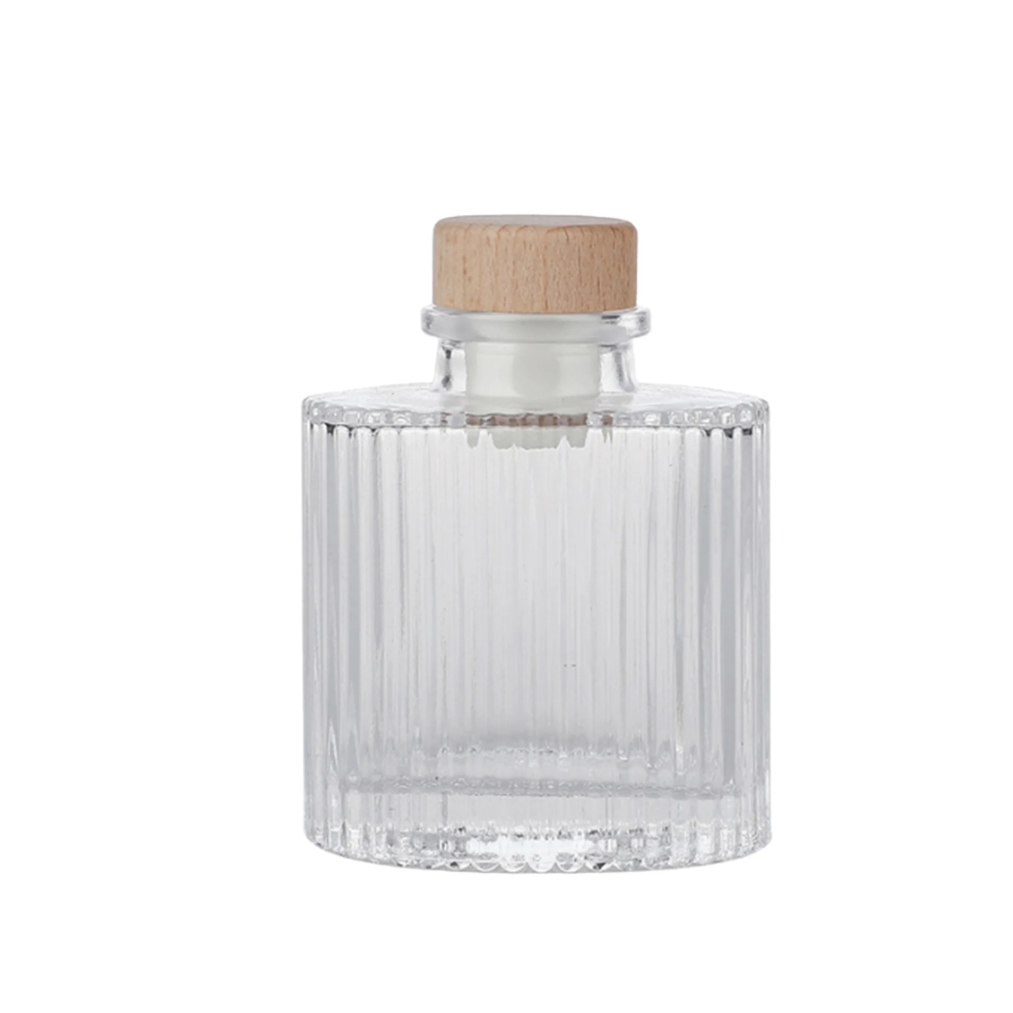 Custom 50ml100ml150ml180ml200ml empty beautiful glass reed diffuser bottle with stopper