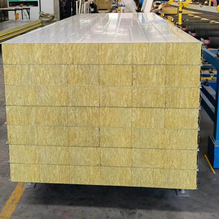 facade wall panel fire proof shed cladding Rock Wool Sandwich Panels