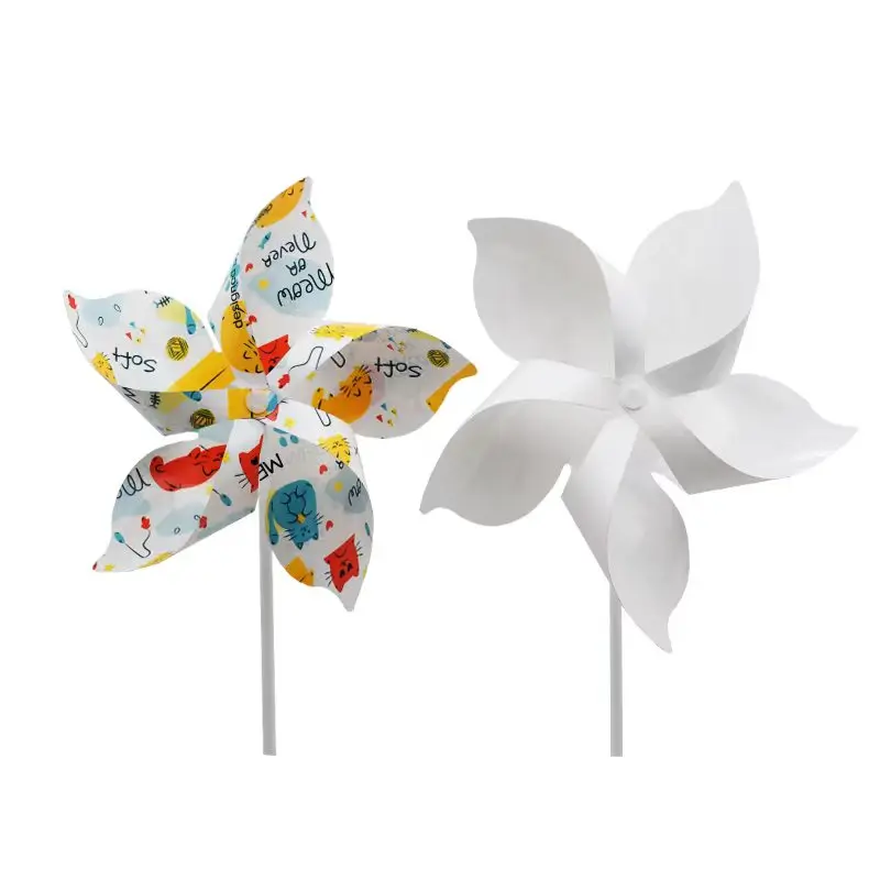 Personalized PET white plain windmill sublimation blanks wind pinwheel for garden decoration