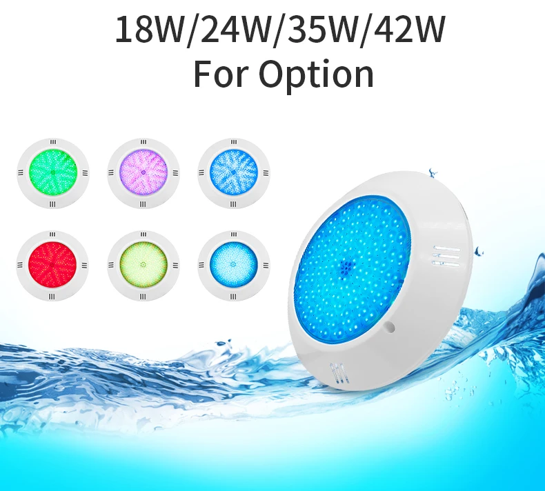 Refined Waterproof IP68 Multi Color RGB Wall Mounted Led Swimming Pool Underwater Light Marine Light LED Pool Lighting