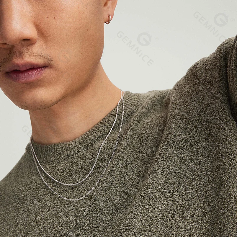 Gemnel custom latest trendy competitive price personalised 925 silver custom barrel link chain necklace