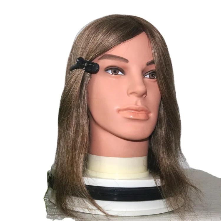 100% Human Hair Manikin Mannequin Head Styling Hairdresser Training Head Cosmetology Doll Head for Cutting Braiding Practice