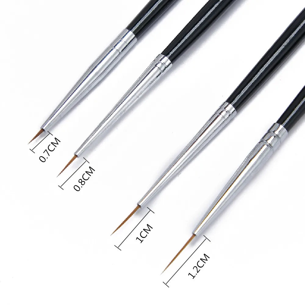 100% настоящая акриловая кисть Kolinsky с ручкой из черной древесины нейлоновые волосы для дизайна ногтей