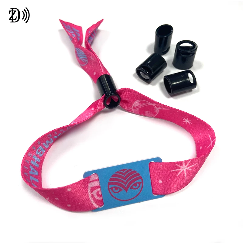 Customized Eco-Friendly Adjustable 13.56MHz NFC Bracelets Qrcode Printable RFID Wristband Bracelet Festival Wristband