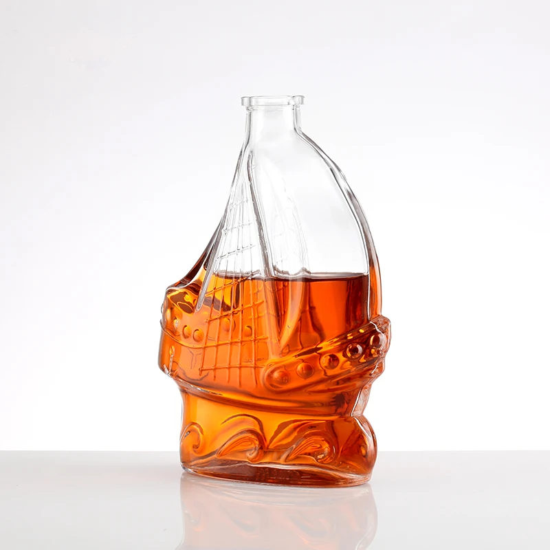 Best Selling  500ml  750ml Shaped Liquor Bottle with Cork