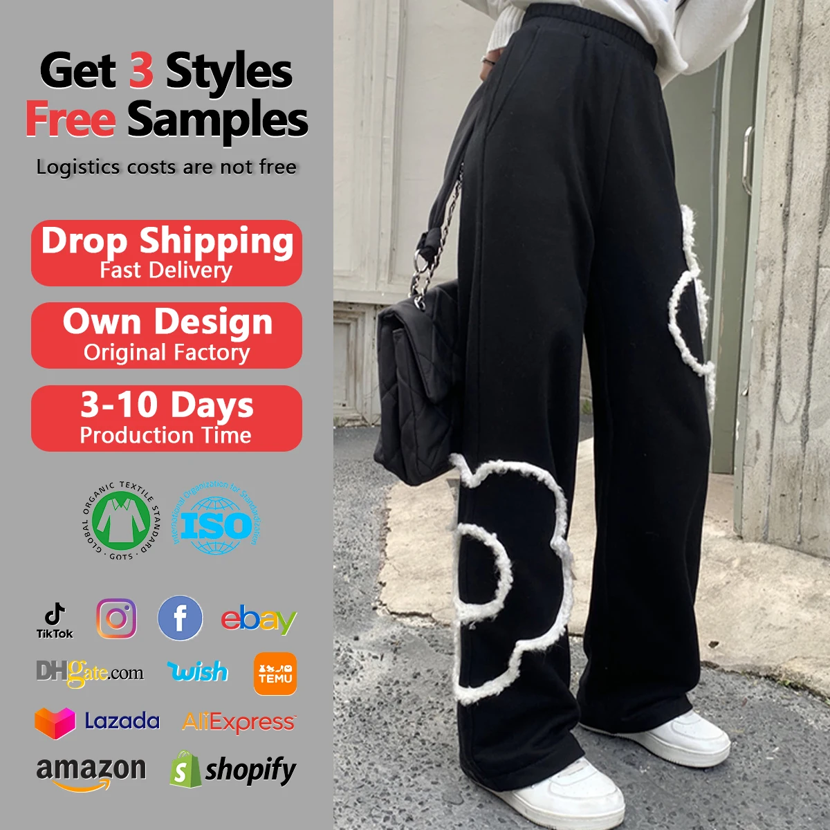 Casual Pants Women Spring New Straight Design Mid-Waist Lovely Street Wear Korean Style College All-Match Fashion Leisure Cosy