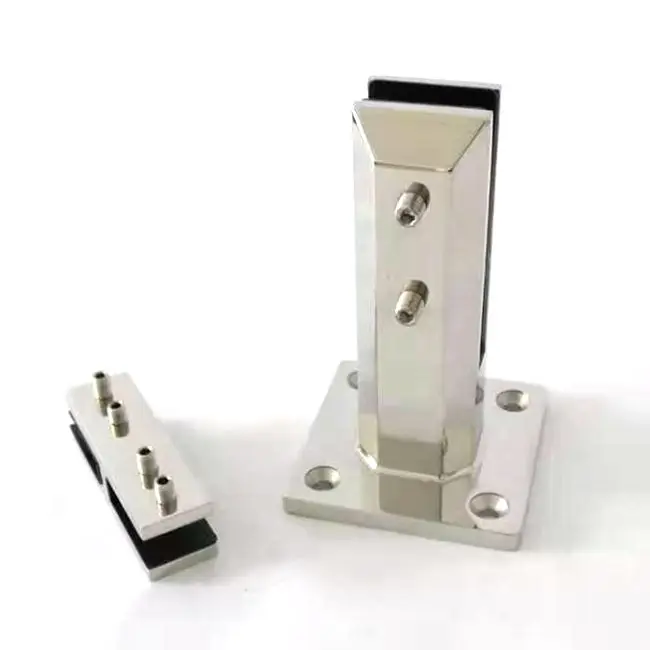 Modern Outdoor Hotel Deck Glass Balustrades Balcony 316/2205/304 Stainless Steel Handrail Clamp Iron Wall Spigot Stair Clamp