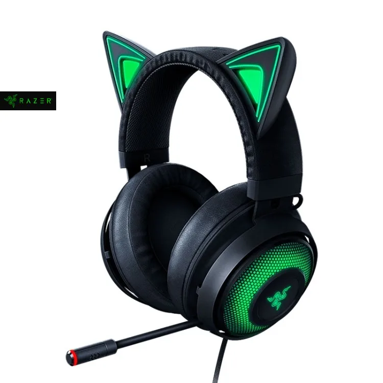 Хорошее качество проводные наушники Razer Kraken Kitty Edition с симфонией RGB длина кабеля 1 3 м