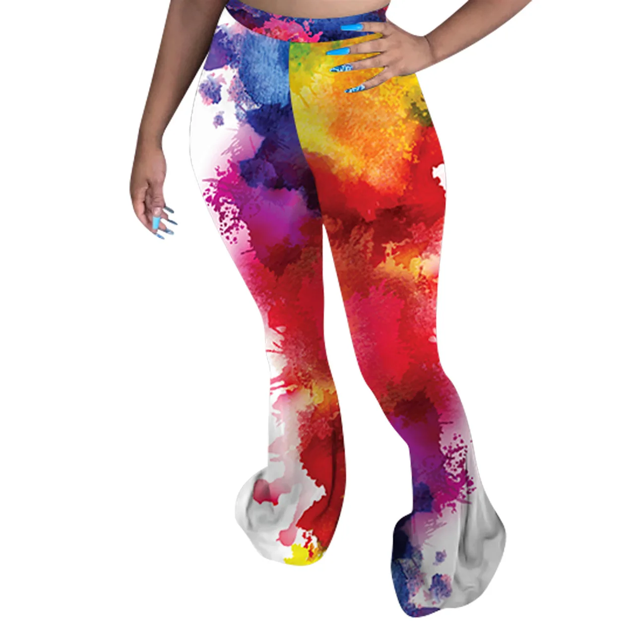 
Zakiyyah NK158 slim and flared print long pants legs looks long casual autumn 2020 ladies trousers 