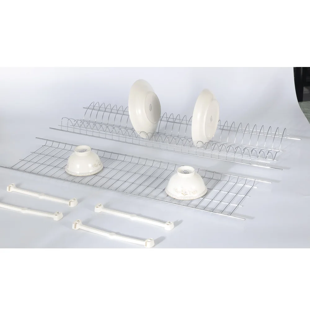 2 Layers Stainless Steel Wire Dish Rack for  600mm Kitchen Cabinet