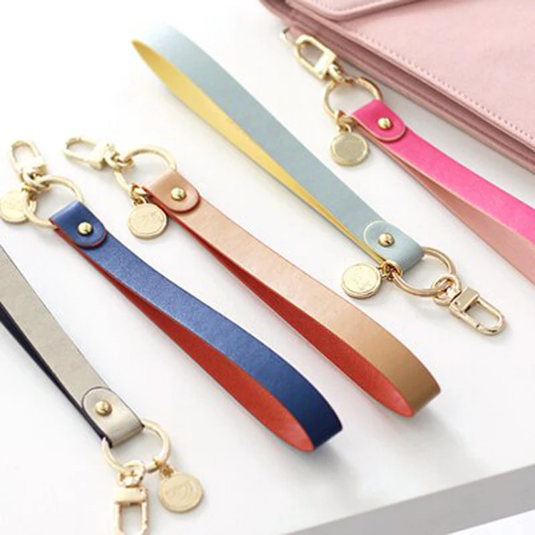 luxury leather keychain camera wrist wallet hand straps