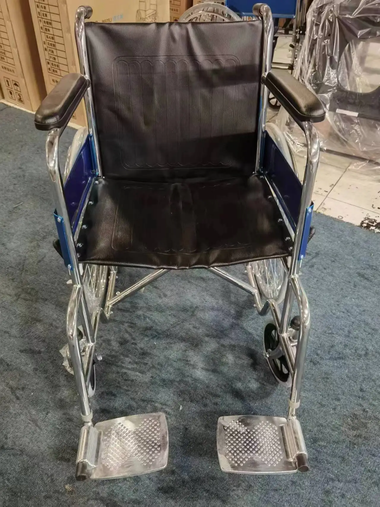 Steel Basic Standard Manual Lightweight Wheelchair for Elderly People
