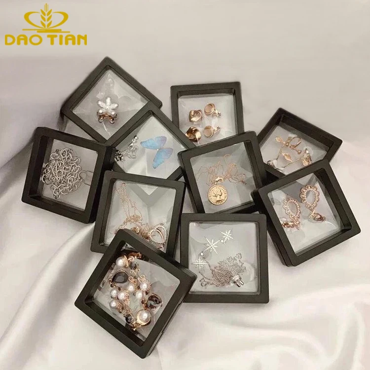 Custom 3D Floating Display Case Transparent PE Film Frame Suspension Box for Jewelry Sundries Challenge Coin AA Medallions Medal