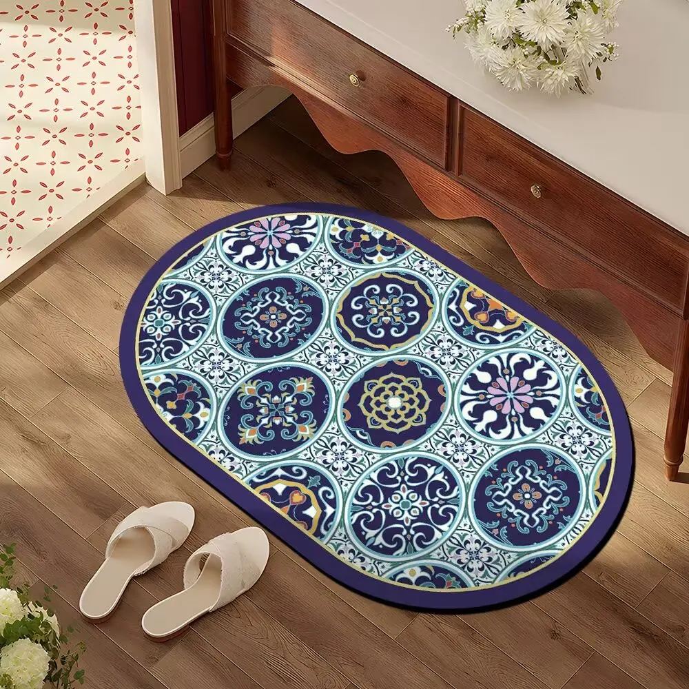 American style bathroom floor mat water absorbing anti slip dirt resistant wear-resistant foot mat toilet door carpet