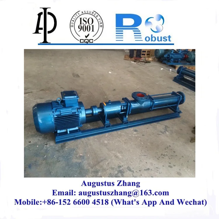 G Sanitary High Viscosity Liquid Positive Displacement Rotary Progressive Cavity Single Screw Mono Pump with Hopper