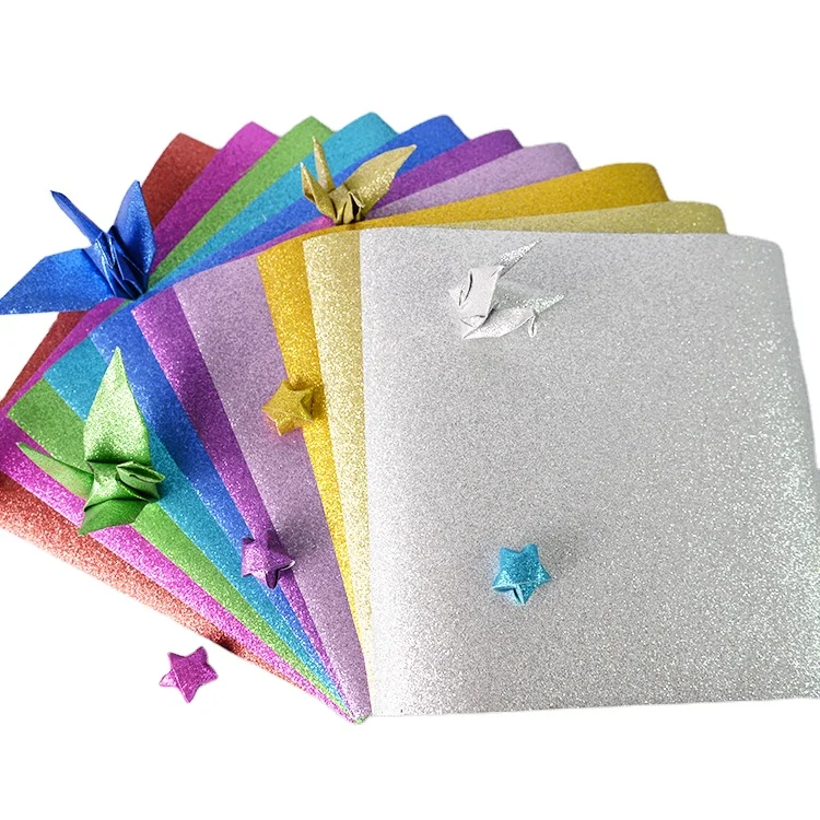 Handmade Folding Origami Paper 50pcs/set Multi Sizes Holiday Decoration & Gift Gravure Printing Glitter Artificial Europe ZZ001