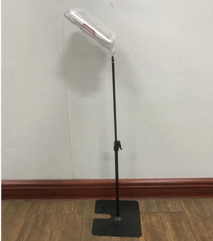 POP for Supermarket Telescopic Pole metal Table Stand Support with adjustable height for larger electronic price tag display
