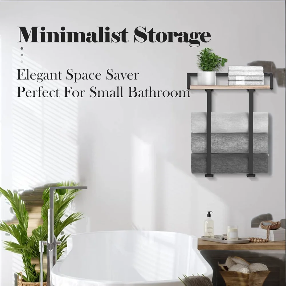 Sopewod Bathroom Storage Racks over Door Towel Rack with Shelf and Storage Baskets for Living Room