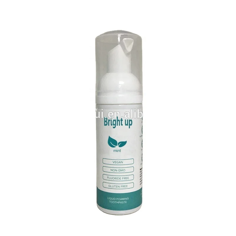 
teeth whitening clear liquid kids foam toothpaste with mint flavor pump bottle 50ml 