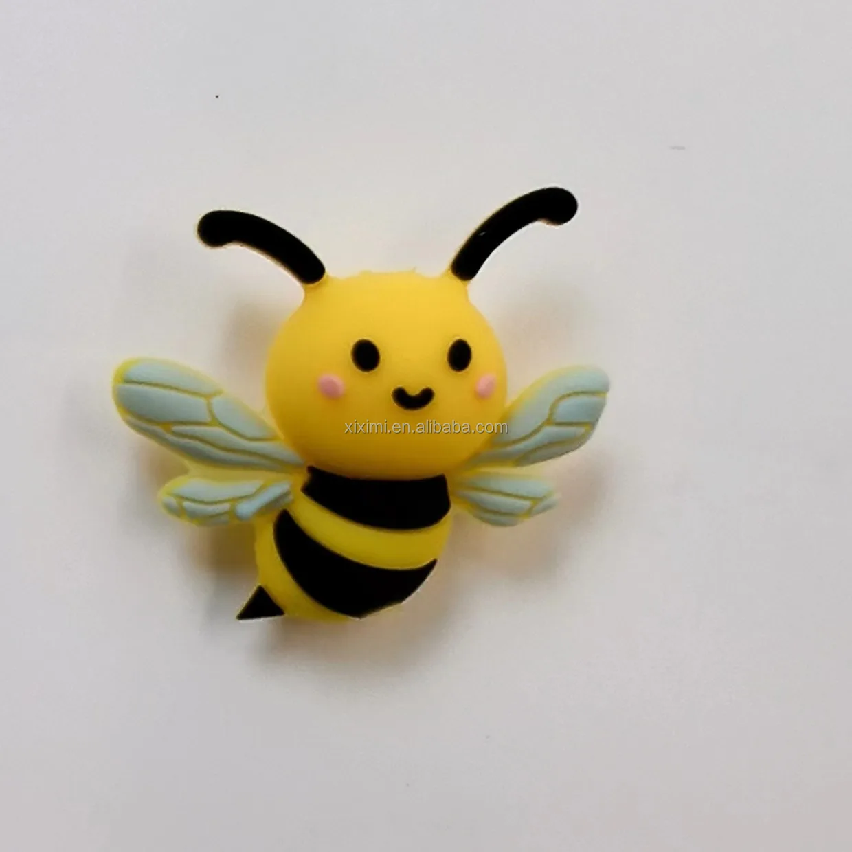 2024 New Soft Food Grade Cartoon Bee Charms DIY Accessories 3D Silicone Focal Beads For Decoration Jewelry Pens Keychain Making