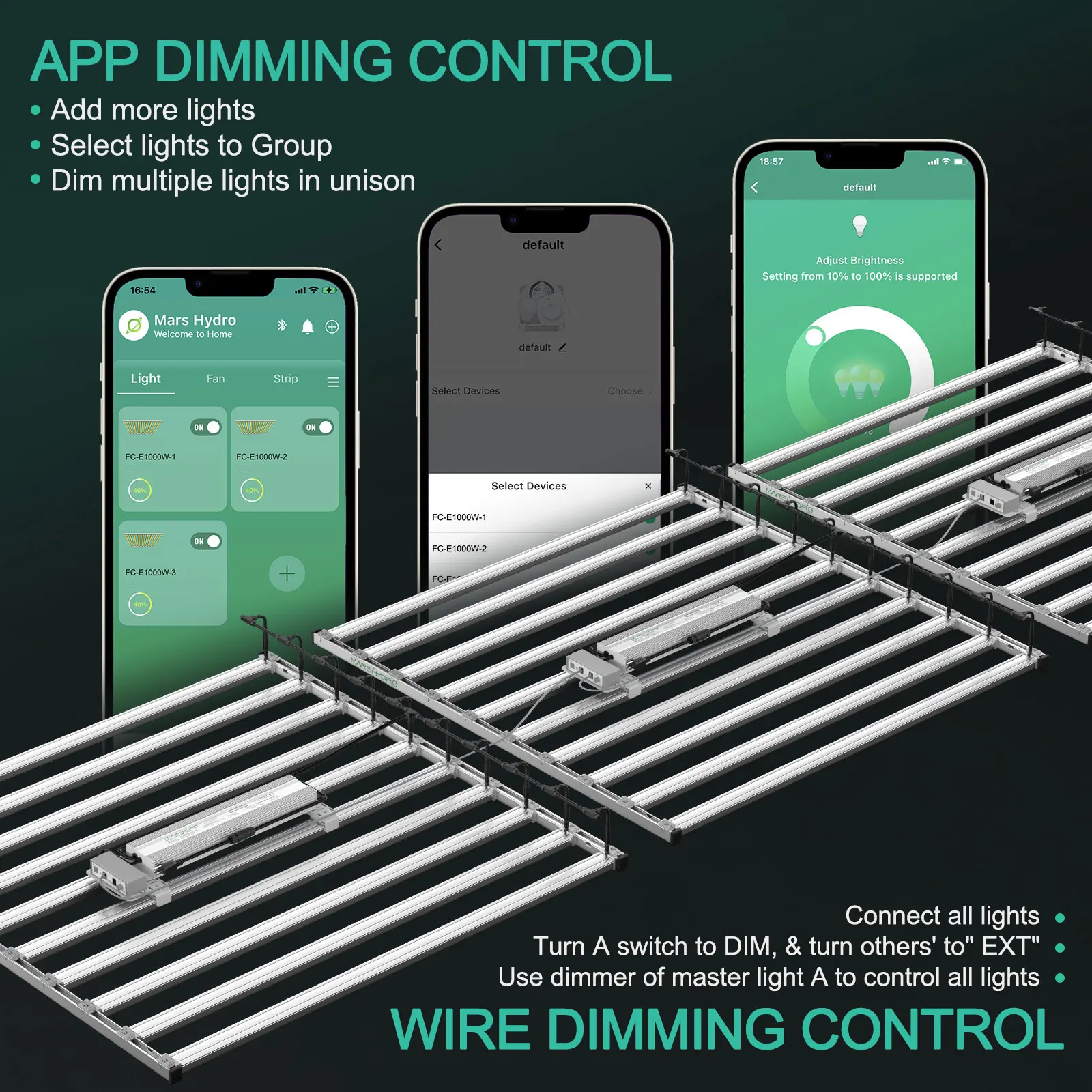 2023 Smart grow light Mars Hydro New Light FC-E1000W 10 Bars 1000W Led Grow Light For Indoor Plants 4x4 4x6 ft