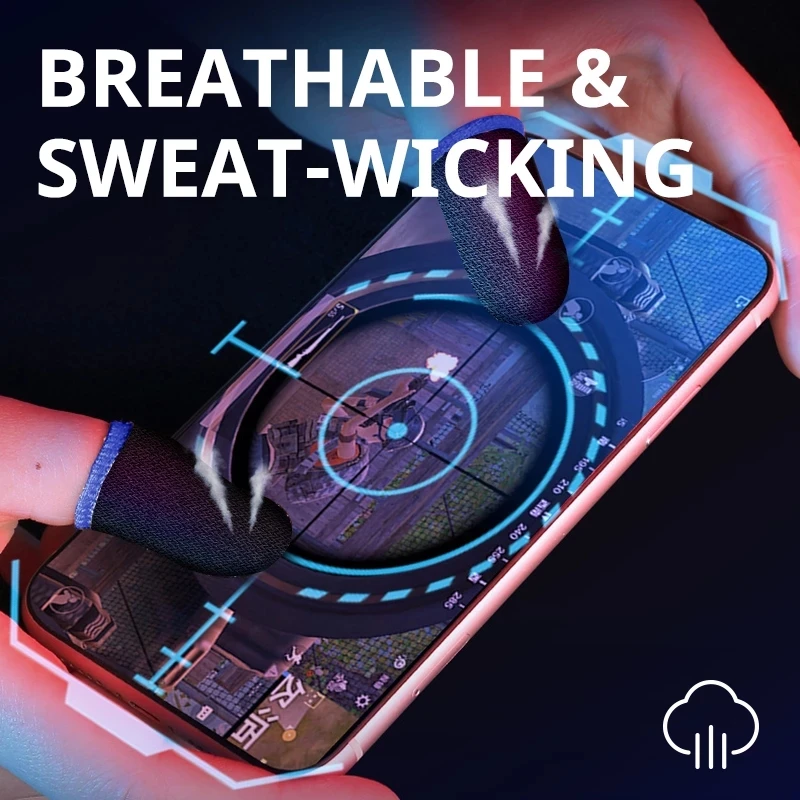 Влагостойкие дышащие сенсорные перчатки для мобильных игр, серебристые перчатки для пальцев, для PUBG, джойстики