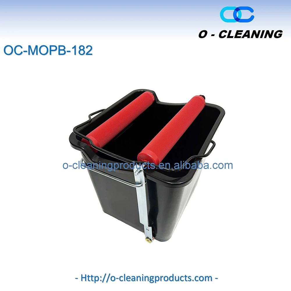 O-Cleaning HeavyDuty Plastic Step-On Roller Marine Mop Bucket With Wringer,Foot Pedal Squeeze Bucket Square Cleaning Wash Bucket