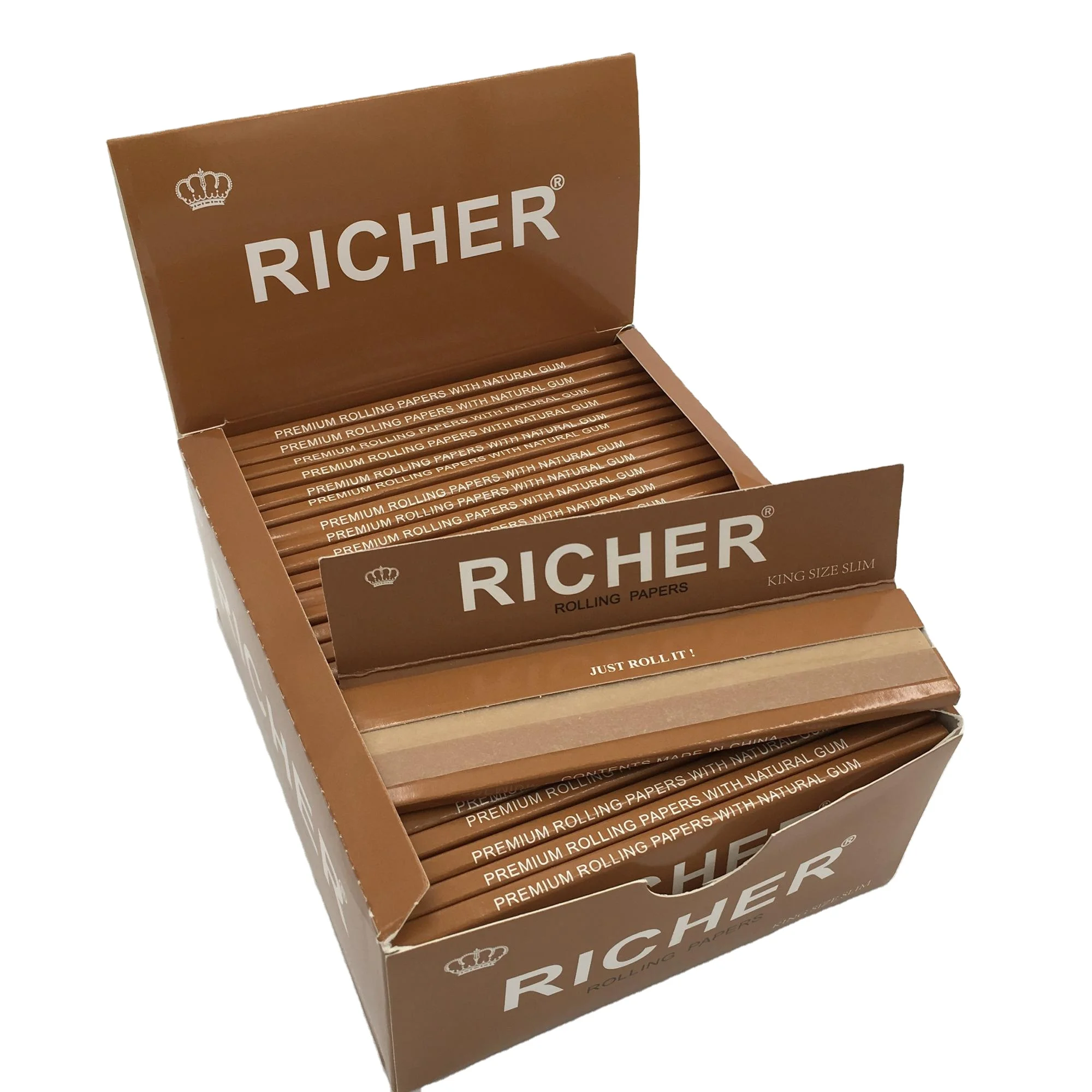 Custom Unbleached Cigarette Paper Wraps Organic King Size Rolling Paper for smoking