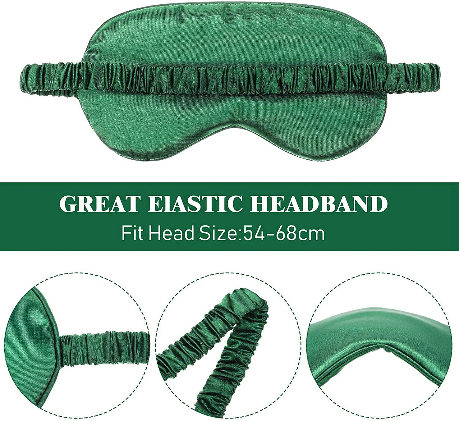 Breathable Moisture Absorbing Perfect Gift 100% Satin Silk Eye Mask and Pillowcase Set with Scrunchie and Pouch