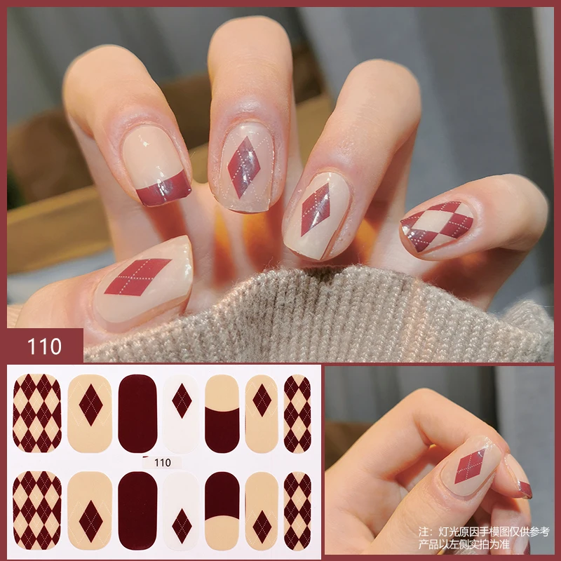 Missbloom 2022 Factory Colorful Pattern Semi Cured Gel Nail Strips Your Design Nail Wraps Korea