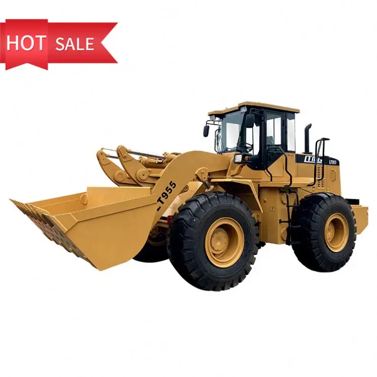 Chinese factory stock available loaders 5 ton 4 wheel front end loader AC loader machine with joystick