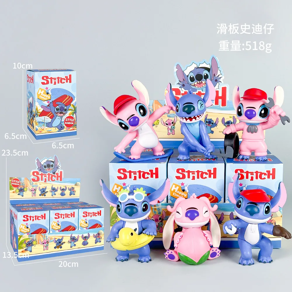 Cute cartoon Stitch blind box dolls stitch anime figures trendy toys car ornaments for room decorations