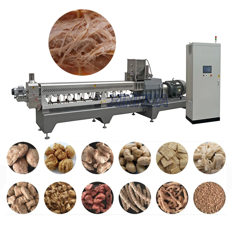 Ce Certificate Artificial Meat Equipment Tvp/tsp Soya Bean Protein Chunks Making Machine