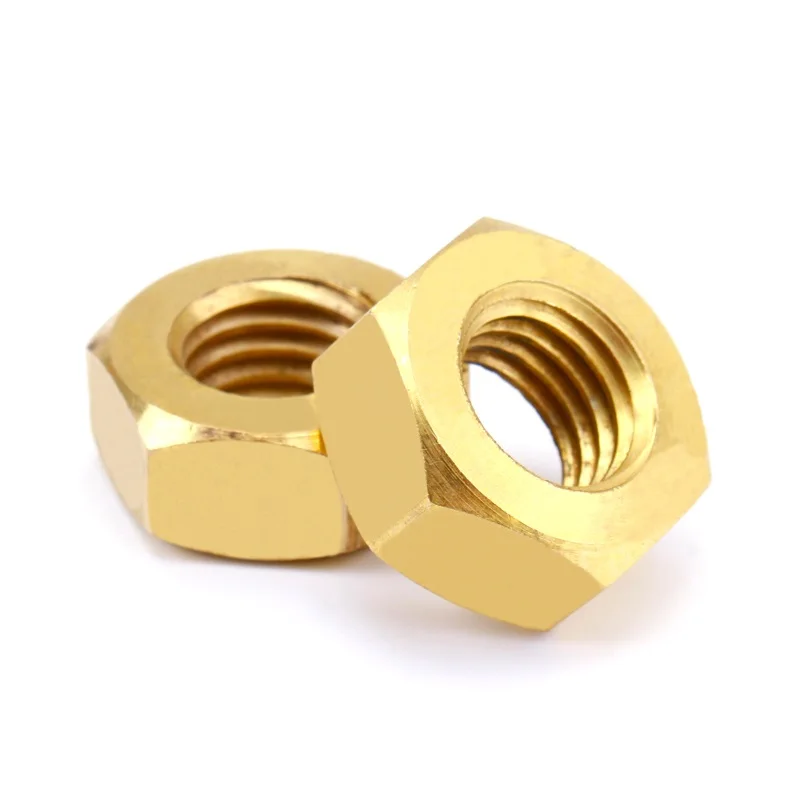 DIN934 Brass Copper Hex Hexagonal Nut M1.6 - M16 Screw Bolt Nuts Hardware Fastener