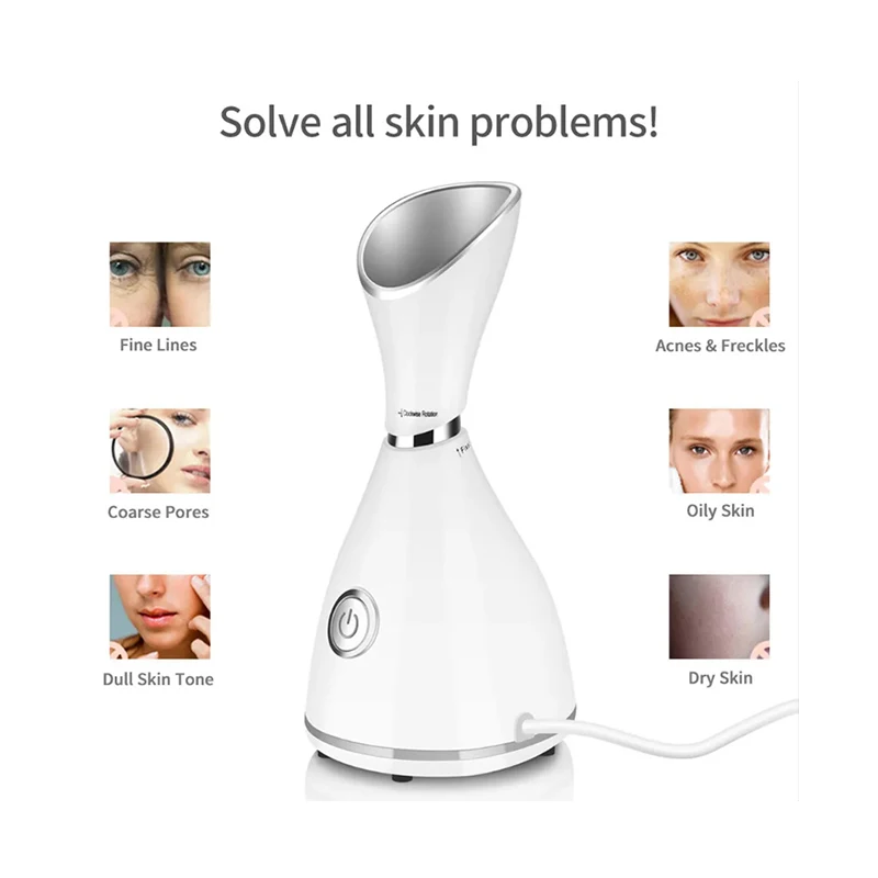 Wholesale Promotion Steam Inhaler Sauna Stand Lamp Spa Streamer Face Black Professional Portable Nano Ionic Vapor Steamer Facial