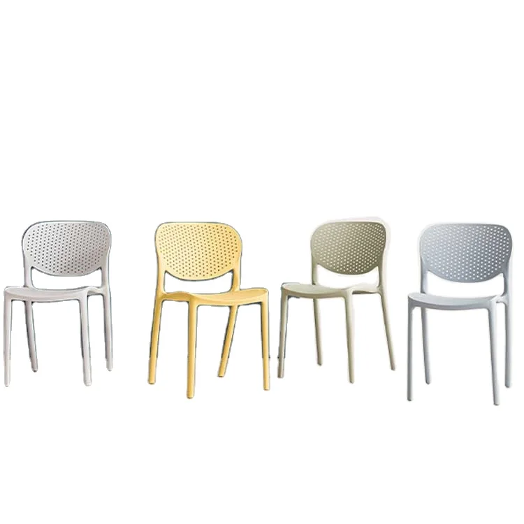 Outdoor Modern Style Back Breathable High Quality Colorful Stackable plastic dinner chair