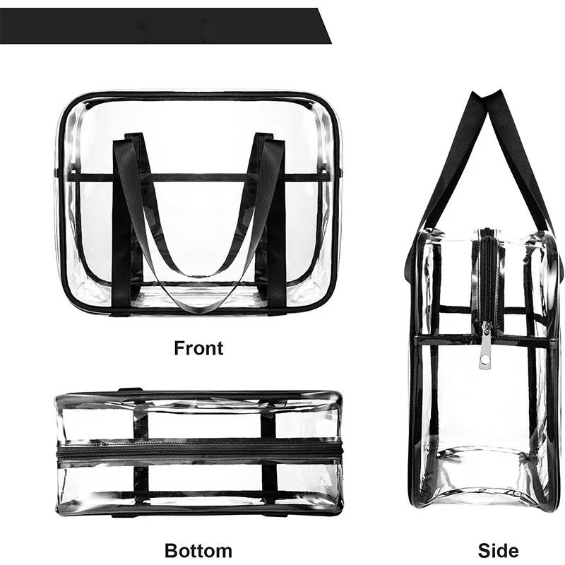 Waterproof Travel Clear Toiletry Bag Thick Transparent Cosmetic Bag Makeup Bag with Handle