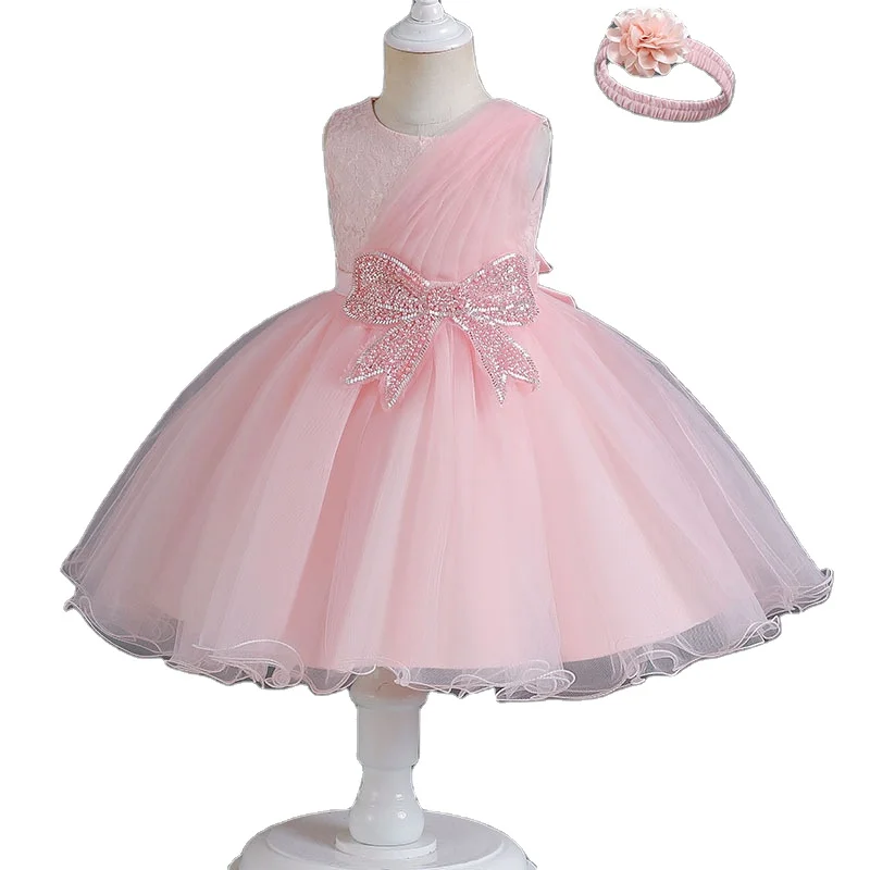 2023 new arrivals sleeveless baby 1st birthday gown for kids girl party dresses for 3 year old girl